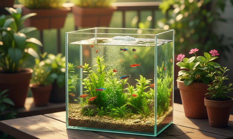 Trang trí bể cá mini