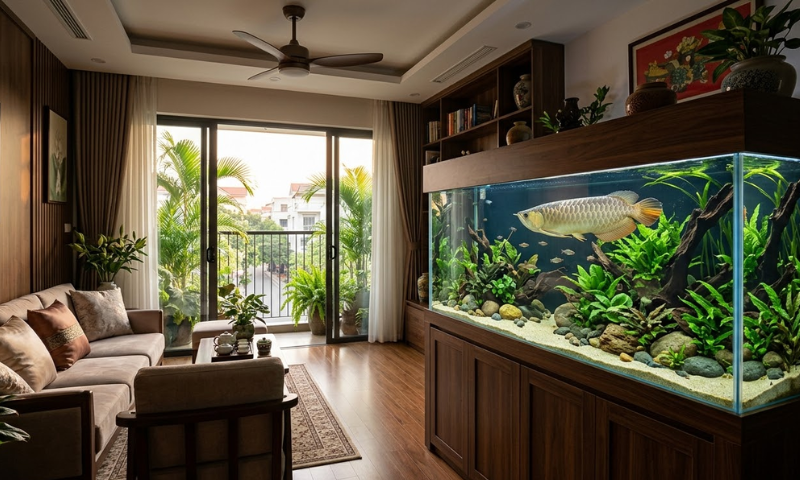 Bể cá phong thủy cho phòng khách